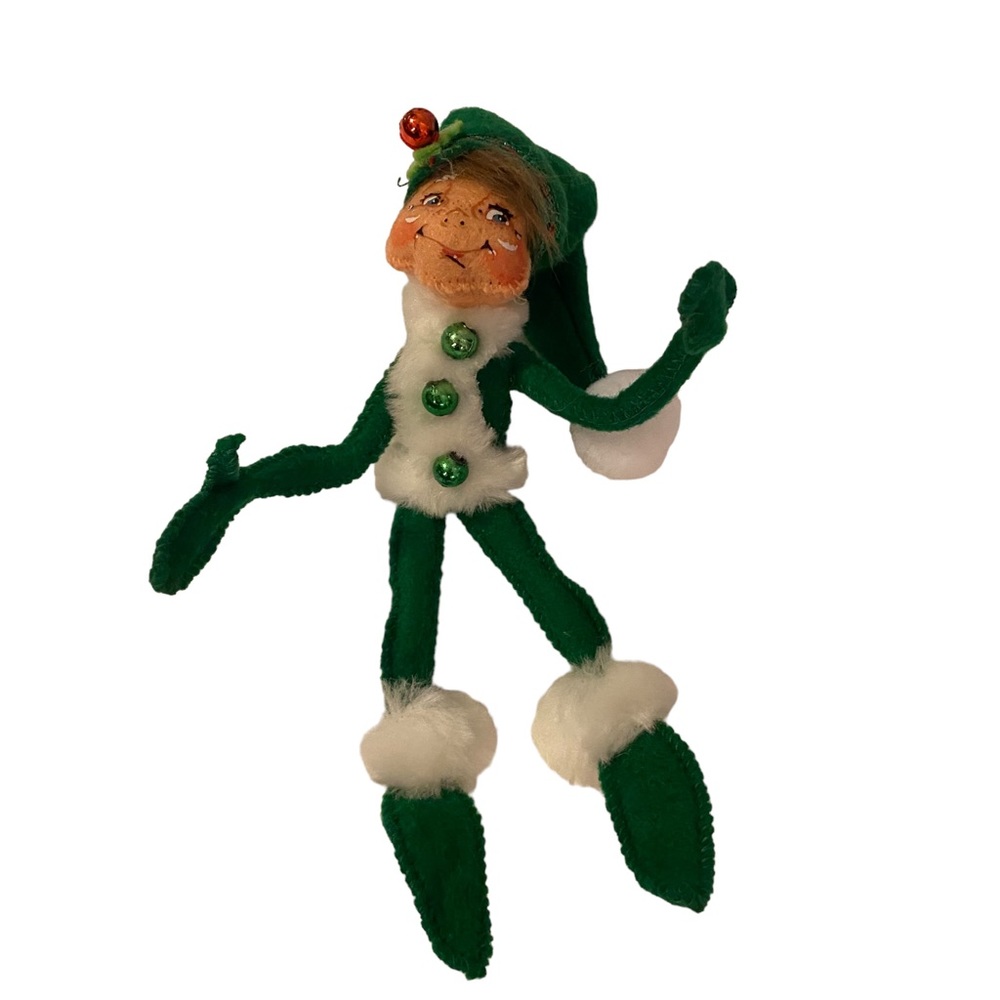Annalee 5” Green Ribbon Elf